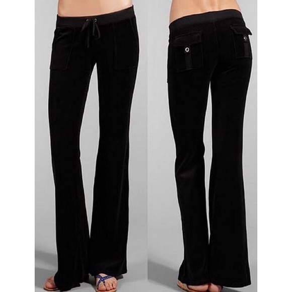 Juicy Couture Pants - Juicy Couture Snap Pocket Velour Track Pants